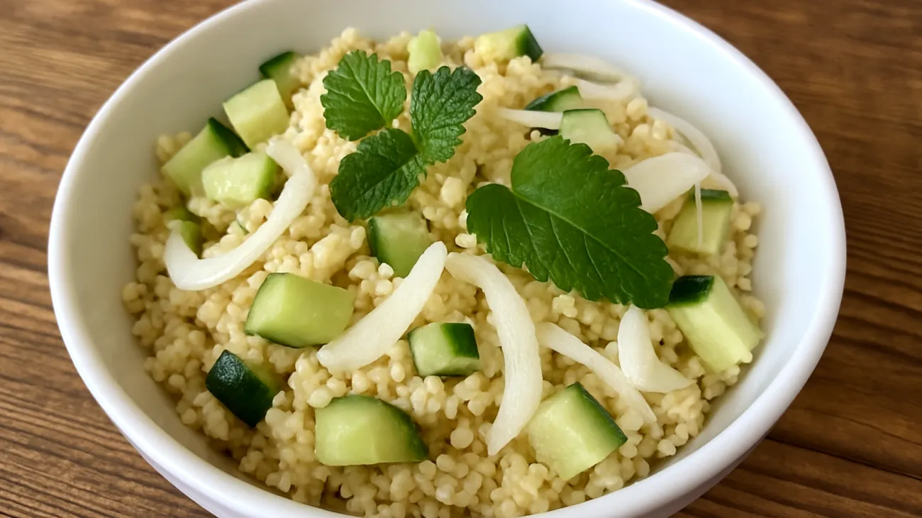 Hirsesalat mit Gurke, Fenchel und Zitronenmelisse"